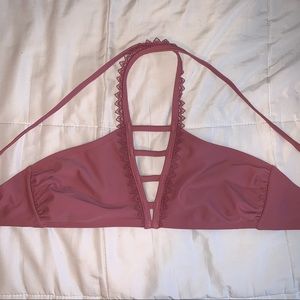 Mauve lace bikini top